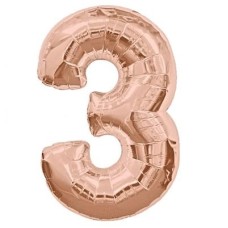 Number 3 Rose Gold Megaloon (86cm)